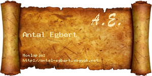 Antal Egbert névjegykártya